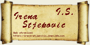 Irena Stjepović vizit kartica